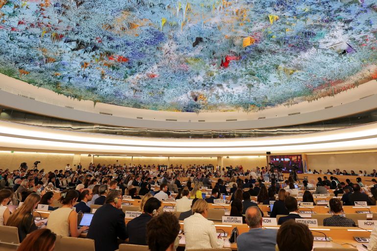 خفايا صراع إريتريا مع مهمة المقرر الأممي لحقوق الإنسان 2 FILE PHOTO: Delegates watch, as Iran's Foreign Minister Araghchi addresses a special session of the Human Rights Council at the United Nations in Geneva, Switzerland, June 20, 2025. REUTERS/Denis Balibouse/File Photo