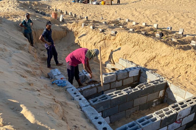 لا شاغر في “مقابر غزة” والقبر بـ300 دولار 2 وزارة الأوقاف والشؤون الدينية تطلق حملة إكرام لتشييد مقابر خيرية لمواكبة أعداد الشهداء والأموات في قطاع غزة-رائد موسى-خان يونس-الجزيرة نت