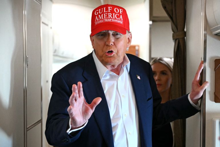 ترامب وأفورقي.. ما تخفيه الرسائل المتبادلة بين إريتريا والولايات المتحدة 1 US President Donald Trump speaks with the press on board Air Force One as he travels from Ochopee, Florida to Joint Base Andrews, Maryland on July 1, 2025.