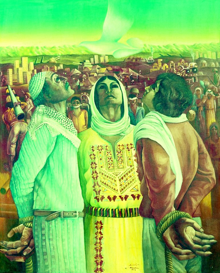 لوحات سليمان منصور المفعمة بالتراث وتراب الأرض 2 الجزيرة، بإذن من سليمان منصور