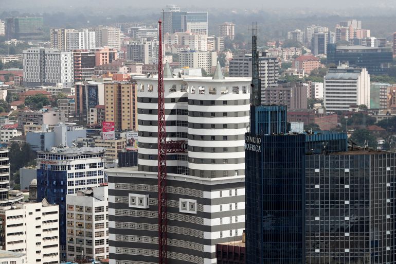 أفريكا ريبورت: صورة كينيا كوسيط محايد تتصدع وسط اتهامات بإيواء متمردين 4 A general view shows the Nation Centre and Lonrho Africa building in central business district in downtown Nairobi, Kenya February 18, 2022. REUTERS/Thomas Mukoya