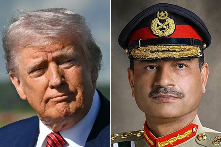 الهند في مرمى ترامب وباكستان تعود للواجهة 1 كومبو ترامب و قائد الجيش الباكستاني عاصم منير