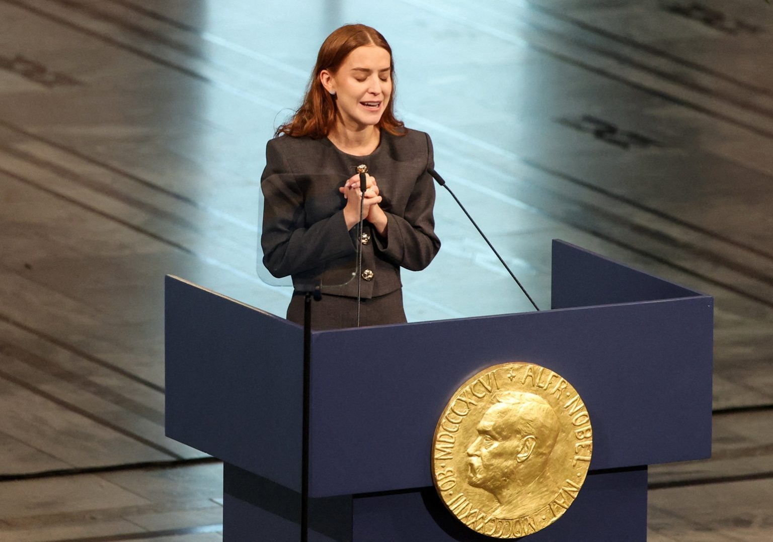 ابنة المعارضة الفنزويلية ماتشادو تتسلم جائزة نوبل للسلام 1765373572 image