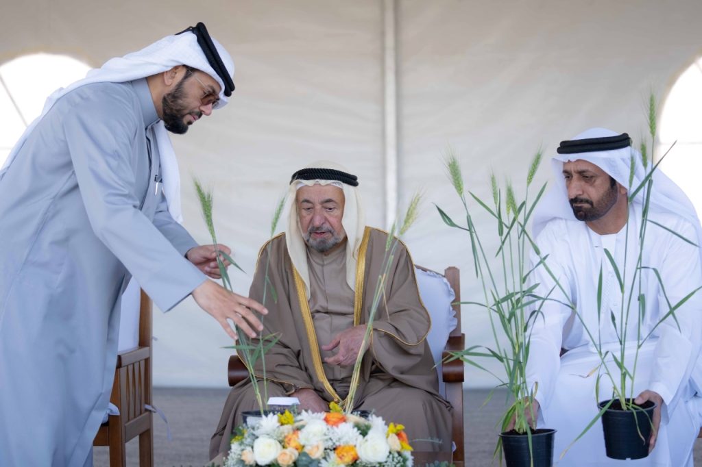 حاكم الشارقة يطّلع على سير العمل بمزرعة القمح في مليحة 1705357508 image