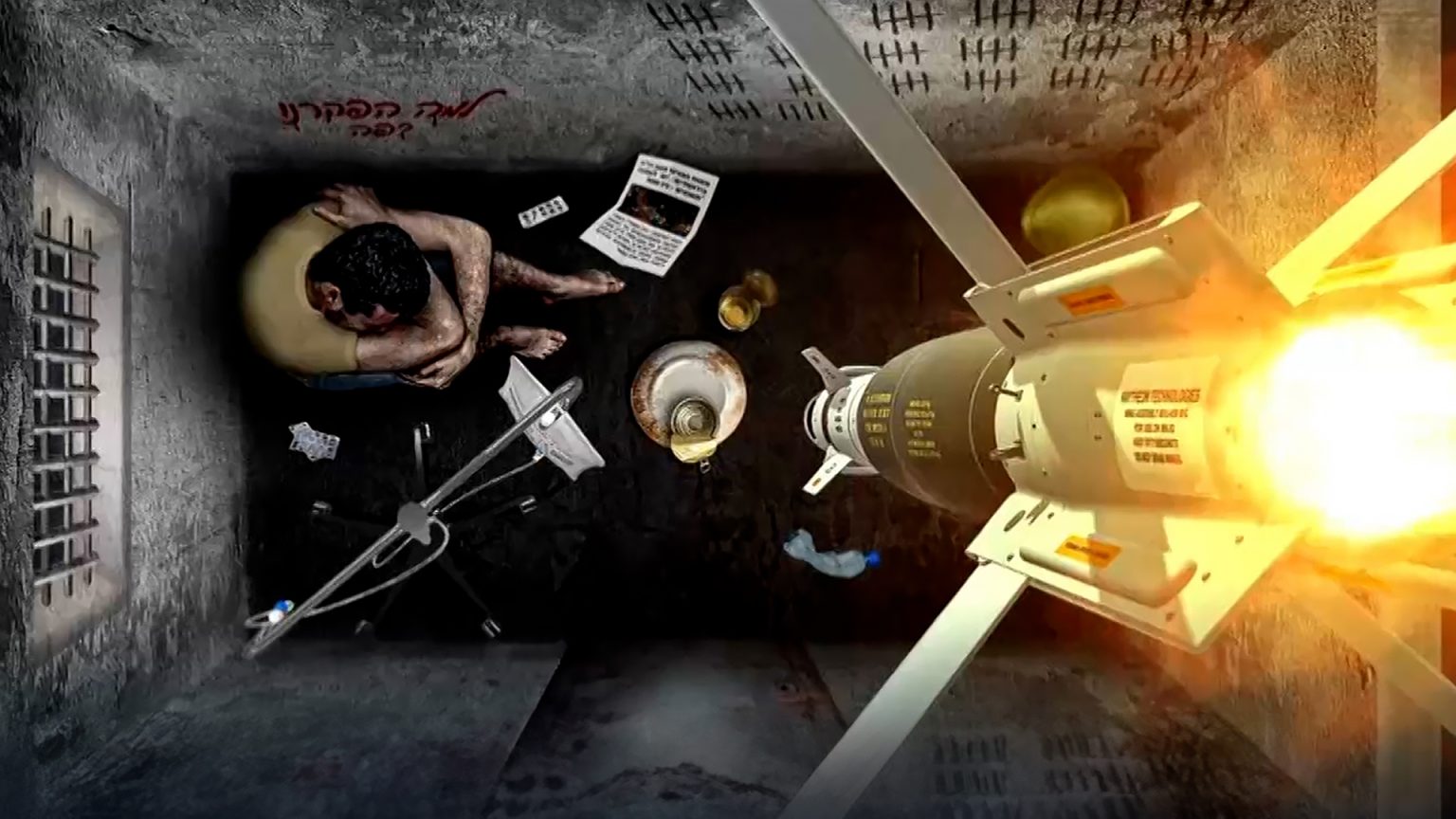 القسام تنشر تصميمين لمعاناة أسرى الاحتلال لديها بسبب نتنياهو image 1711729466