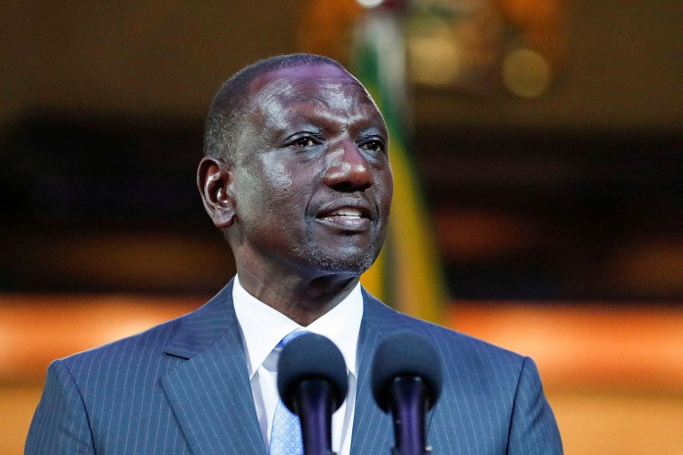 FILE PHOTO: Kenya's President William Ruto addresses delegates after signing the Independent Electoral and Boundaries Commission Amendment Bill 2024, backed by the National Dialogue Committee (NADCO), at the Kenyatta International Conference Centre in Nairobi, Kenya July 9, 2024. REUTERS/Thomas Mukoya/File Photo