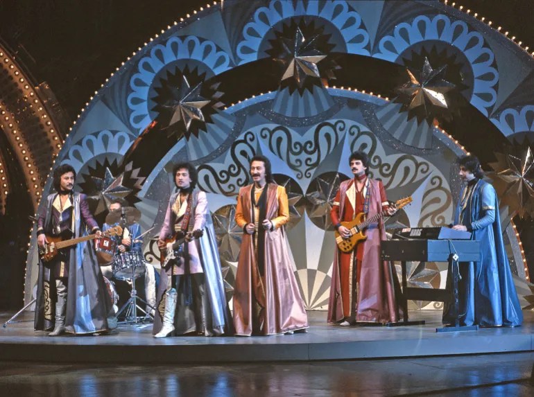 The folk-rock band Yalla performs in Tashkent in 1983 [Klaus Winkler/ullstein bild via Getty Images]