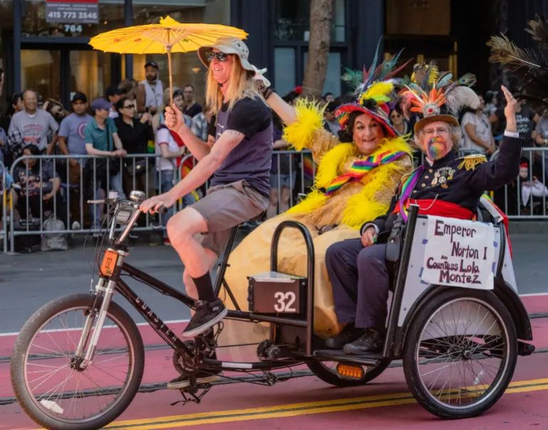 Still celebrated today: ‘Emperor Norton’ makes an appearance at a parade in San Francisco on June 24, 2018 [Shutterstock]