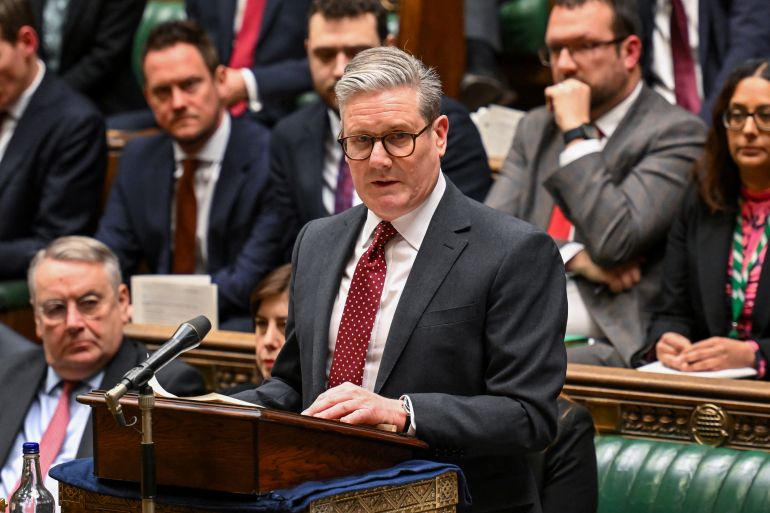 هل تتراجع بريطانيا عن اتفاق بريكست؟ 20 Britain's Prime Minister Keir Starmer delivers a statement on Ukraine at the House of Commons, in London, Britain, March 3, 2025. © House of Commons/Handout via REUTERS THIS IMAGE HAS BEEN SUPPLIED BY A THIRD PARTY. MANDATORY CREDIT. IMAGE MUST NOT BE ALTERED.