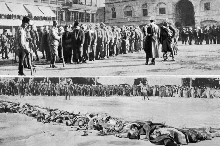 سلطان باشا الأطرش.. الزعيم الدرزي الذي واجه الاحتلال 24 History Neareast revolt of Druse in (french) Syria / Lebanon: above: Caprured Druze led to prison below: Bodies of executed Druses in a street. Damascus, autumn 1925 BIZ 46/1925 (Eingeschränkte Rechte für bestimmte redaktionelle Kunden in Deutschland. Limited rights for specific editorial clients in Germany.) History Neareast revolt of Druse in (french) Syria / Lebanon: above: Caprured Druze led to prison below: Bodies of executed Druses in a street. Damascus, autumn 1925 BIZ 46/1925 (Photo by ullstein bild/ullstein bild via Getty Images)