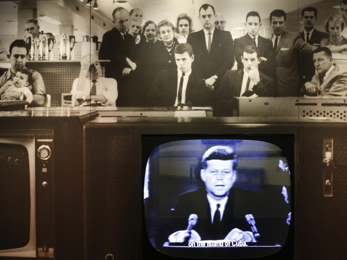 لماذا لم يعد السلاح النووي يخيف أحدا؟ 20 A display shows excerpts to U.S. President John F. Kennedy's October 22, 1962 televised address about the Cuban Missile Crisis, part of an exhibit titled