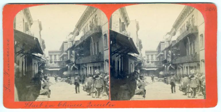 Emperor Norton on a street in Chinatown, San Francisco [Courtesy of Wolfgang Sell of the National Stereoscopic Association]