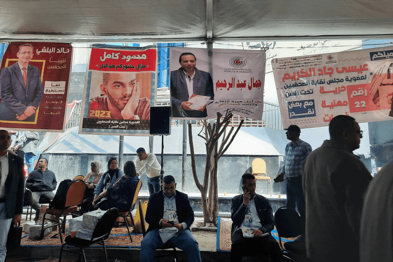 البلشي تفرغ للعمل النقابي الصحفي وخدمة الصحفيين المصدر: مراسل الجزيرة نت المكان: نقابة الصحفيين القاهرة التاريخ 2023