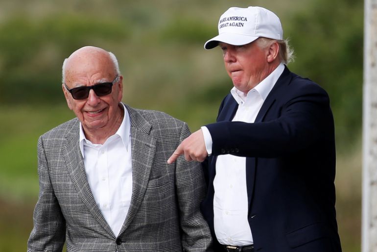 هآرتس: إنجيليون ومتطرفون ومليارديرات زينوا لترامب ضرب إيران 3 The relationshin between Runert Murdoch and Donald I Trmn.a nresidentialcandidate at the time, reached a turning point when they met at Trump International GolmnKs seouano on Junedh.20o Caro A|eam/ Reuters