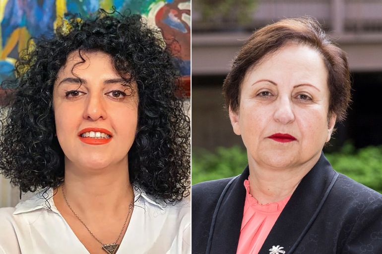 مثقفو إيران بالخارج.. مقاومة العدوان الإسرائيلي أم الدعوة لتغيير النظام؟ 1 كومبو - شيرين عبادي ونرجس محمدي