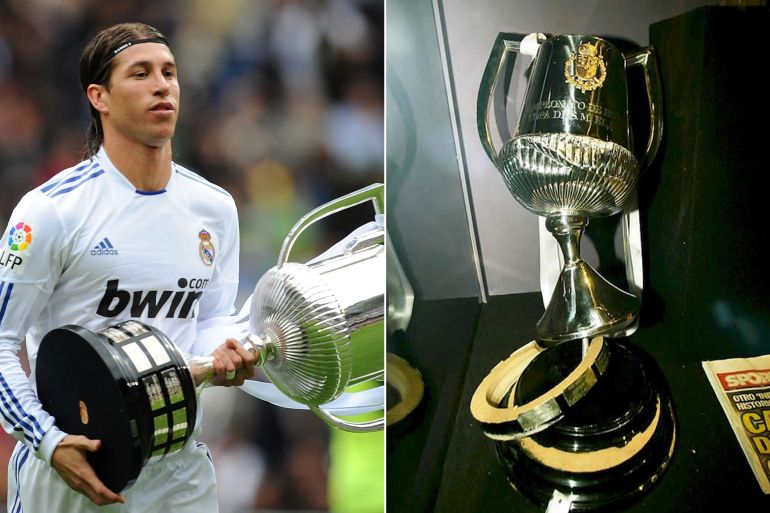 5 مواقف طريفة في عروض تقديم الكؤوس بتاريخ كرة القدم 2 سيرجيو راموس يسقط كأس الملك في 2011