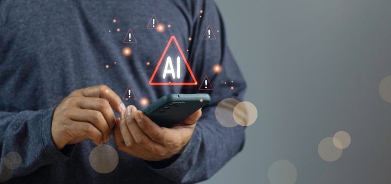 البروفيسور أديب-مقدم: الذكاء الاصطناعي وريث عنصرية الاستعمار والطبقية 3 No AI artificial intelligence artwork grunge icon symbol graffiti. No to AI-Generated Images yellow sign. Anti Ai sign. Protest against