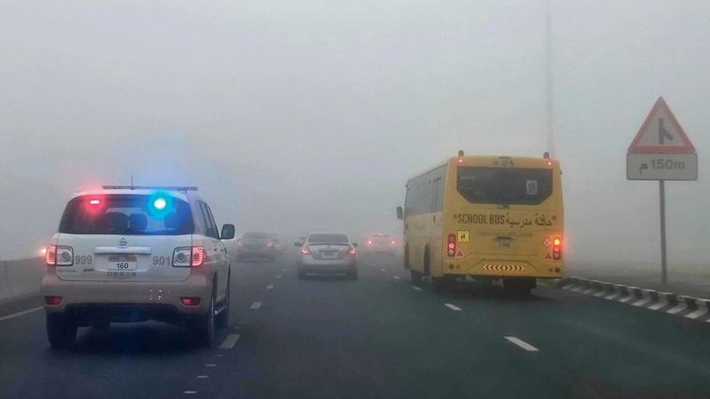 صفر حوادث جسيمة خلال موجة الضباب في الشارقة 1763692076 image