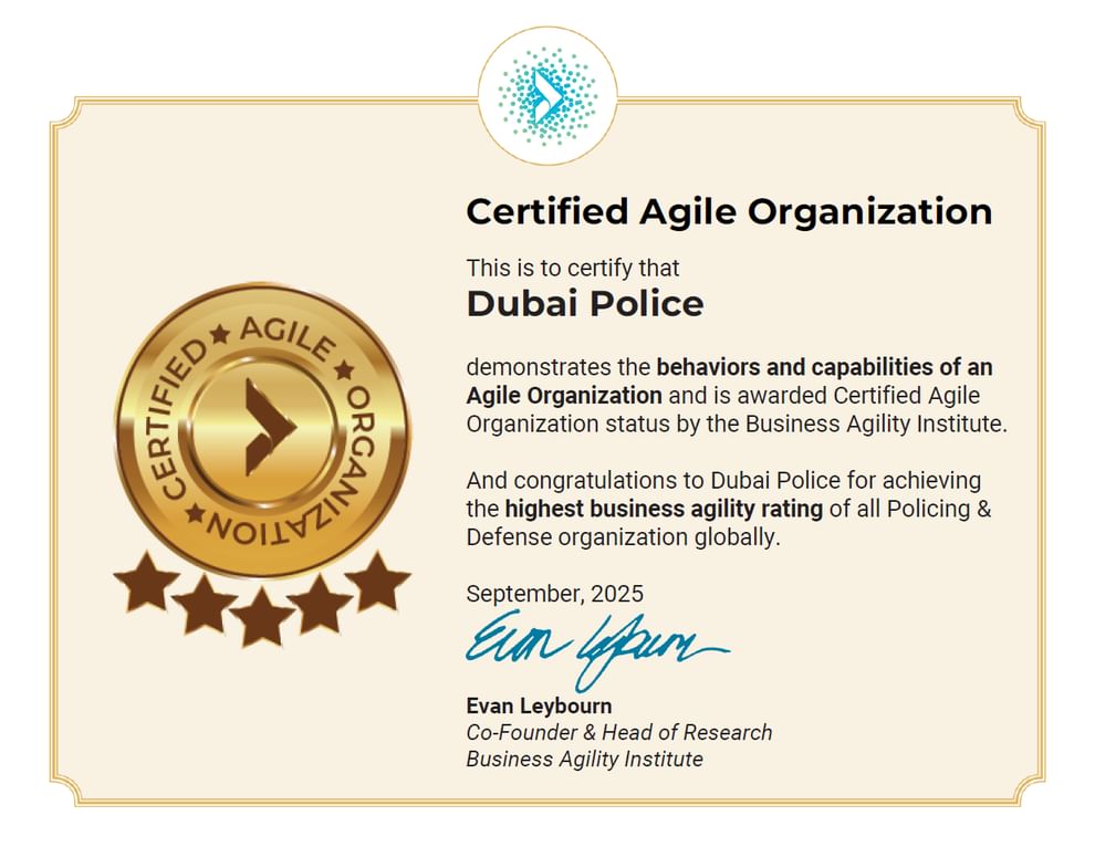 شرطة دبي أفضل جهة شرطية عالمياً في مجال الرشاقة المؤسسية 1765979045 image