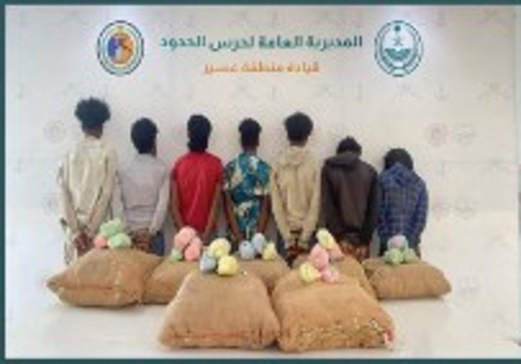 حرس الحدود بعسير يقبض على 7 إثيوبيين لتهريبهم 140 كيلوجرامًا من القات المخدر ajel2F2025 12 112Fuipeadmf2FD8ADD8B1D8B3 D8A7D984D8ADD8AFD988D8AF 7