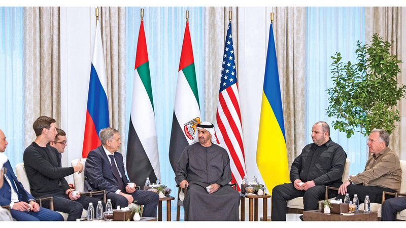 رئيس الدولة يلتقي رؤساء الوفود الأميركية والروسية والأوكرانية المشاركة في المحادثات الثلاثية 1769222986 image